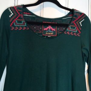 Johnny Was Long Sleeve Embroidered Swing Shirt